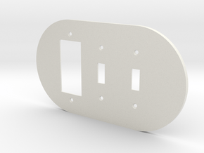 plodes® 3 Gang 2 Toggle Combo Wall Plate in White Natural Versatile Plastic