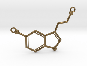 Serotonin Necklace Pednant in Natural Bronze