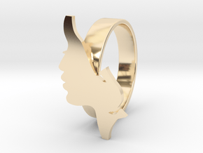 Facial ring -size 7 in 14k Gold Plated Brass