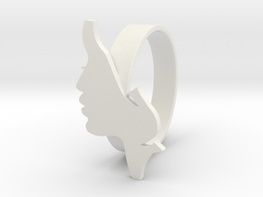 Facial ring -size 7 in White Natural Versatile Plastic