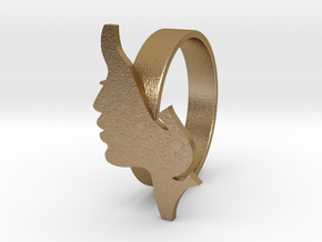 Facial ring -size 7 in Polished Gold Steel