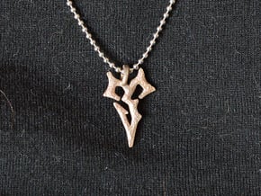 Final Fantasy Zanarkand Abes necklace 2cm symbol  in Polished Bronzed Silver Steel