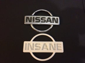 Nissan Insane Badge thinner version 2 in White Processed Versatile Plastic