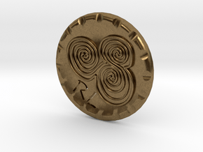 Golf Ball Marker Newgrange Spiral in Natural Bronze