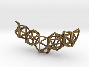 Icosahedron Frame Geometry Pendent in Natural Bronze