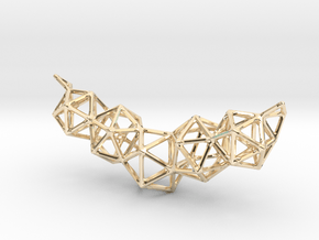 Icosahedron Frame Geometry Pendent in 14k Gold Plated Brass