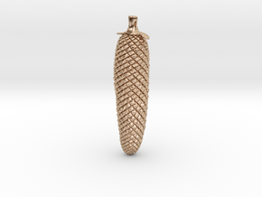 Male Kauri Cone pendant ~ 48mm in 14k Rose Gold Plated Brass