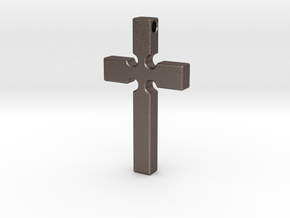 Monroe Cross in Polished Bronzed Silver Steel
