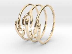 The Ripple Stacked Rings in 14k Gold Plated Brass