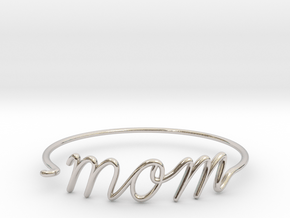 Mom Wire Bracelet in Rhodium Plated Brass