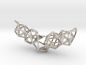 Icosahedron Pendent in Rhodium Plated Brass