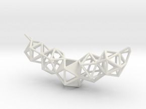 Icosahedron Pendent in White Natural Versatile Plastic