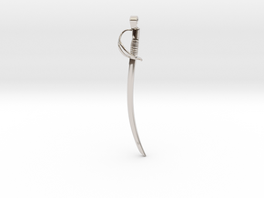 The Lieutenant - US Cavalry Saber Pendant in Rhodium Plated Brass