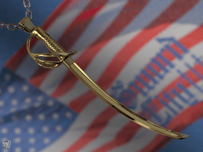 The Lieutenant - US Cavalry Saber Pendant in 14K Yellow Gold
