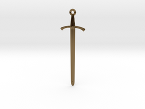 The Footman's Blade - Classic Sword Pendant in Polished Bronze
