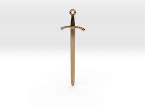 The Footman's Blade - Classic Sword Pendant in Polished Brass