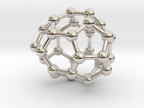 0007 Fullerene c30-2 in Rhodium Plated Brass