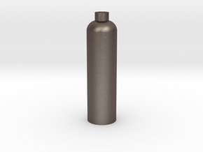 Bottle Vase Tall in Polished Bronzed Silver Steel