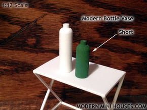 Bottle Vase Short in White Processed Versatile Plastic