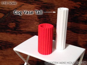 Cog Modern Vase Tall 1:12 scale in White Processed Versatile Plastic