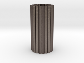 Cog Vase Short 1:12 scale in Polished Bronzed Silver Steel
