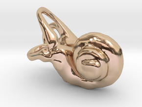 Right Inner Ear Cochlea Pendant in 14k Rose Gold Plated Brass