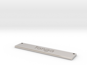Tonga Name Plate Necklace in Rhodium Plated Brass