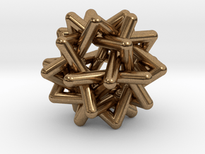 Six Tangled Stars in Natural Brass
