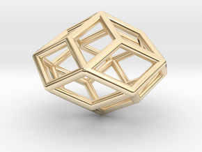 Rhombic Icosahedron Pendant in 14k Gold Plated Brass