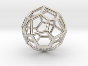 Pentagonal Icositetrahedron Pendant in Rhodium Plated Brass
