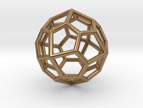 Pentagonal Icositetrahedron Pendant in Natural Brass