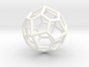 Pentagonal Icositetrahedron Pendant in White Processed Versatile Plastic