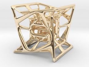 Hypercube in 14k Gold Plated Brass
