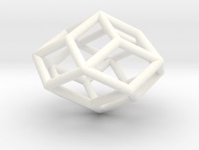 Rhombic Icosahedron Pendant in White Processed Versatile Plastic