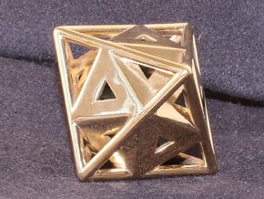 Golden Octahedron Pendant #1  in Polished Brass