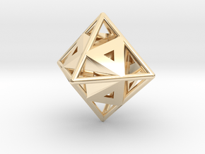 Golden Octahedron Pendant #1  in 14k Gold Plated Brass