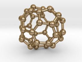 0094 Fullerene c38-13 c2 in Polished Gold Steel