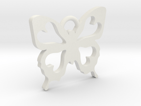 Butterfly Pendant in White Natural Versatile Plastic