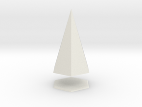 Pyramis Laterata Exagona Solida in White Natural Versatile Plastic