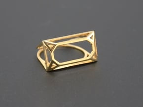 Wire Emerald Ring - US Size 08 in 18k Gold Plated Brass