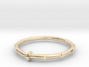 Cross Nail Bracelet in 14k Gold Plated Brass