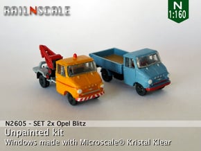 SET 2x Opel Blitz A (N 1:160) in Tan Fine Detail Plastic