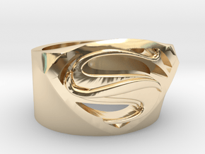 Superman Ring - Man Of Steel Ring US12 in 14K Yellow Gold