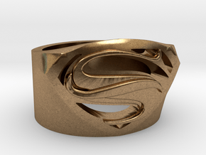 Superman Ring - Man Of Steel Ring US12 in Natural Brass