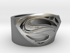 Superman Ring - Man Of Steel Ring US12 in Natural Silver