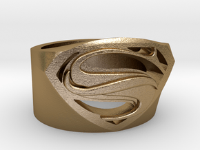 Superman Ring - Man Of Steel Ring US12 in Polished Gold Steel