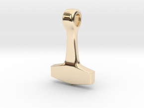 Thors Hammer #18 in 14k Gold Plated Brass