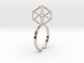 Dynamic Diamond Cube in Rhodium Plated Brass