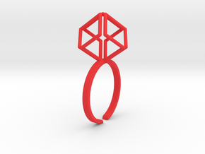 Dynamic Diamond Cube in Red Processed Versatile Plastic