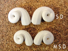 Ram Horns: MSD 1/4 bjd doll mini in White Natural Versatile Plastic
